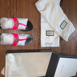Gucci sandals Pink Neon size 34 (4.5)